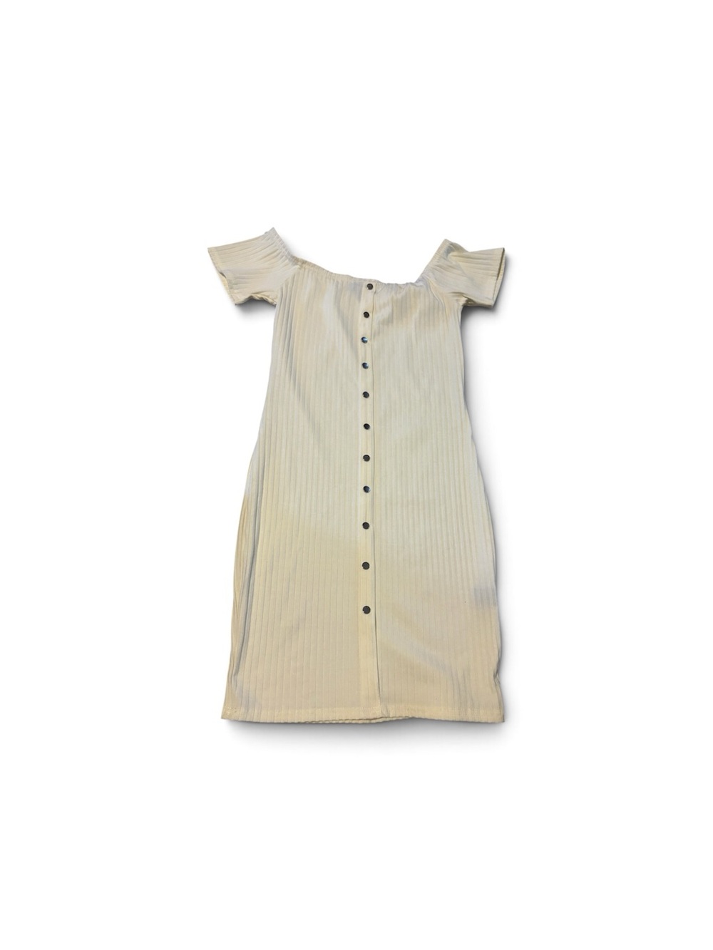Cream One-Shoulder Button-Front Women's Dress Size M